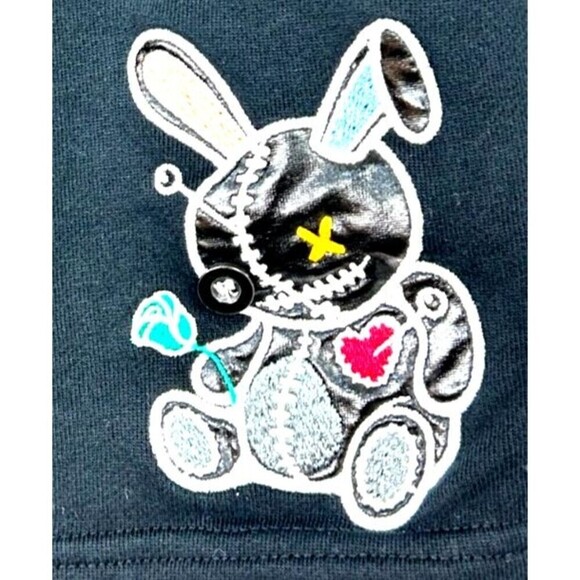 BKYS Lucky Charm Mens Sz S Black Summer Sweat Shorts Fleece Embroidered Comfort - Picture 9 of 12